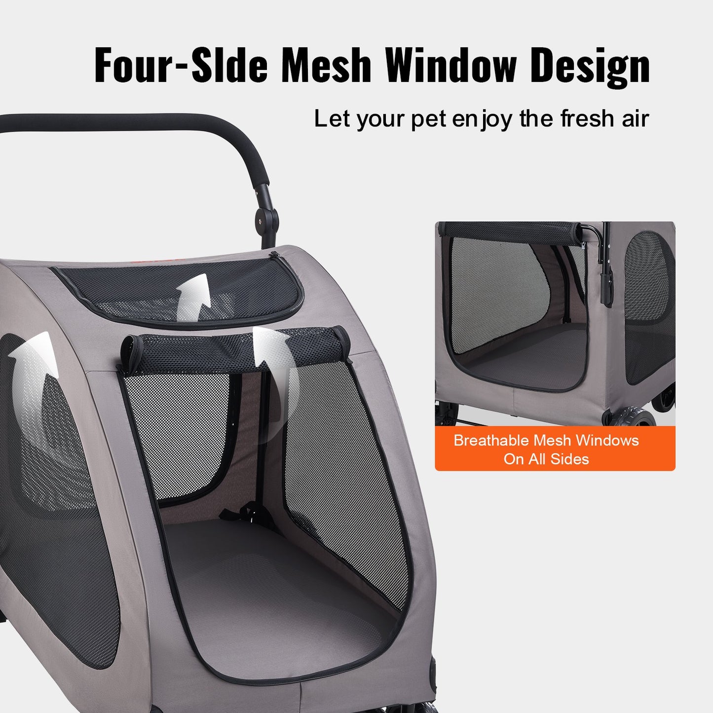 GianfiStore™ Heavy-Duty Pet Stroller — 4-Wheel Dog Stroller for Large Dogs Up to 160 lbs