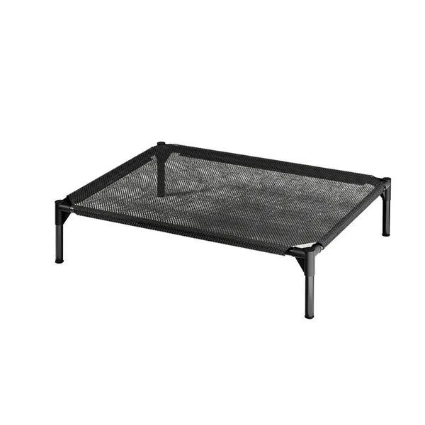 GianfiStore elevated breathable mesh dog bed – black steel frame pet cot