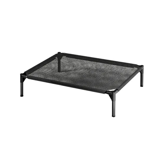 GianfiStore elevated breathable mesh dog bed – black steel frame pet cot