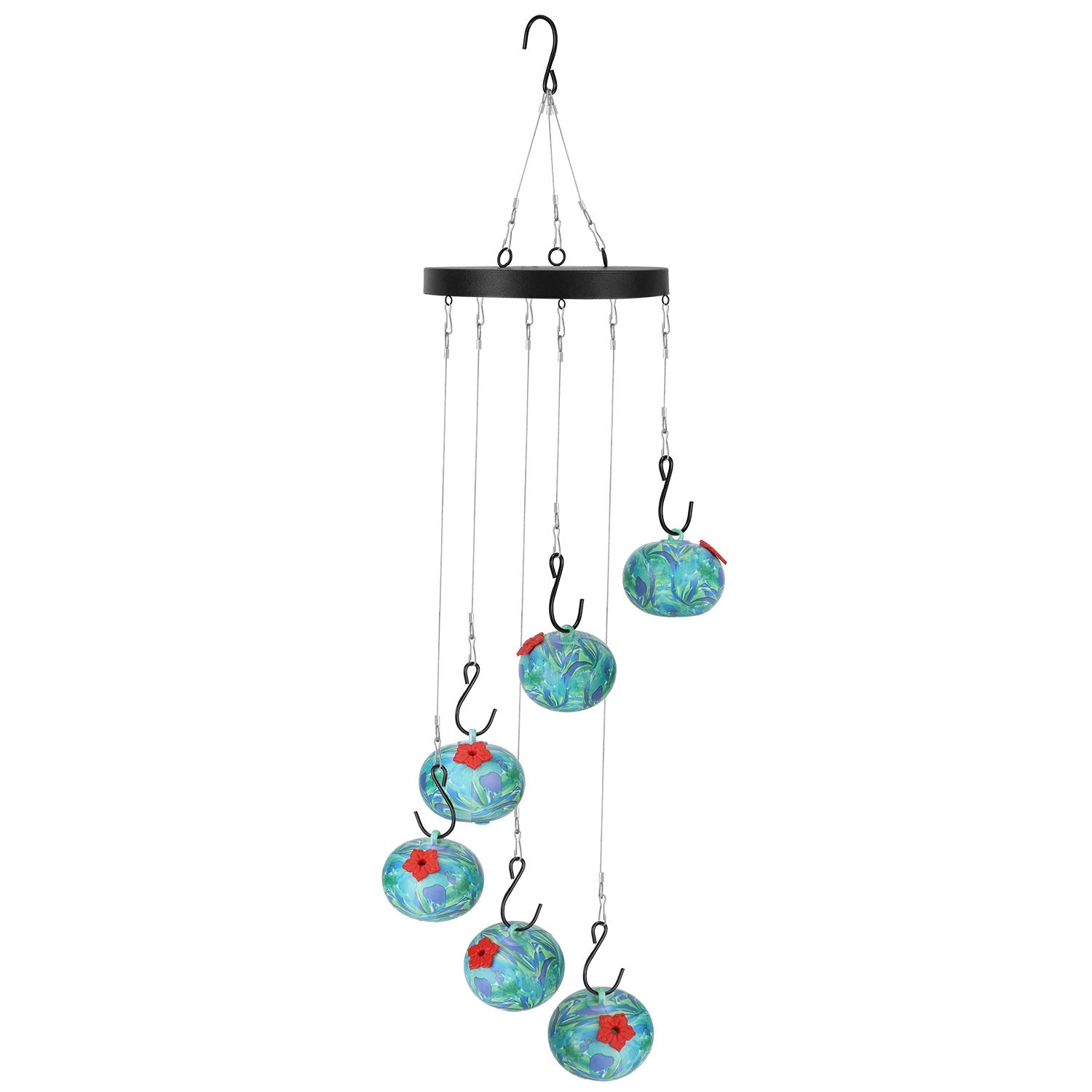 GianfiStore hummingbird feeder package contents – hooks ropes feeder balls metal base