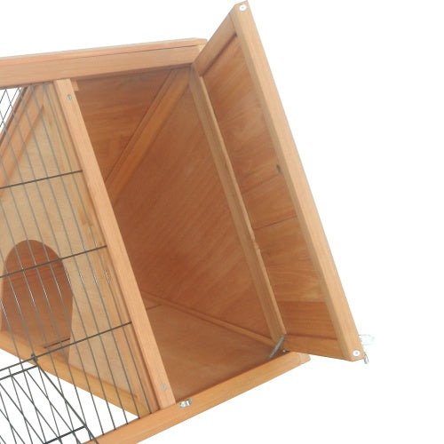 46" Portable A-Frame Rabbit Hutch — Triangular Outdoor Run & Sleeping Loft | Ultra-Lightweight