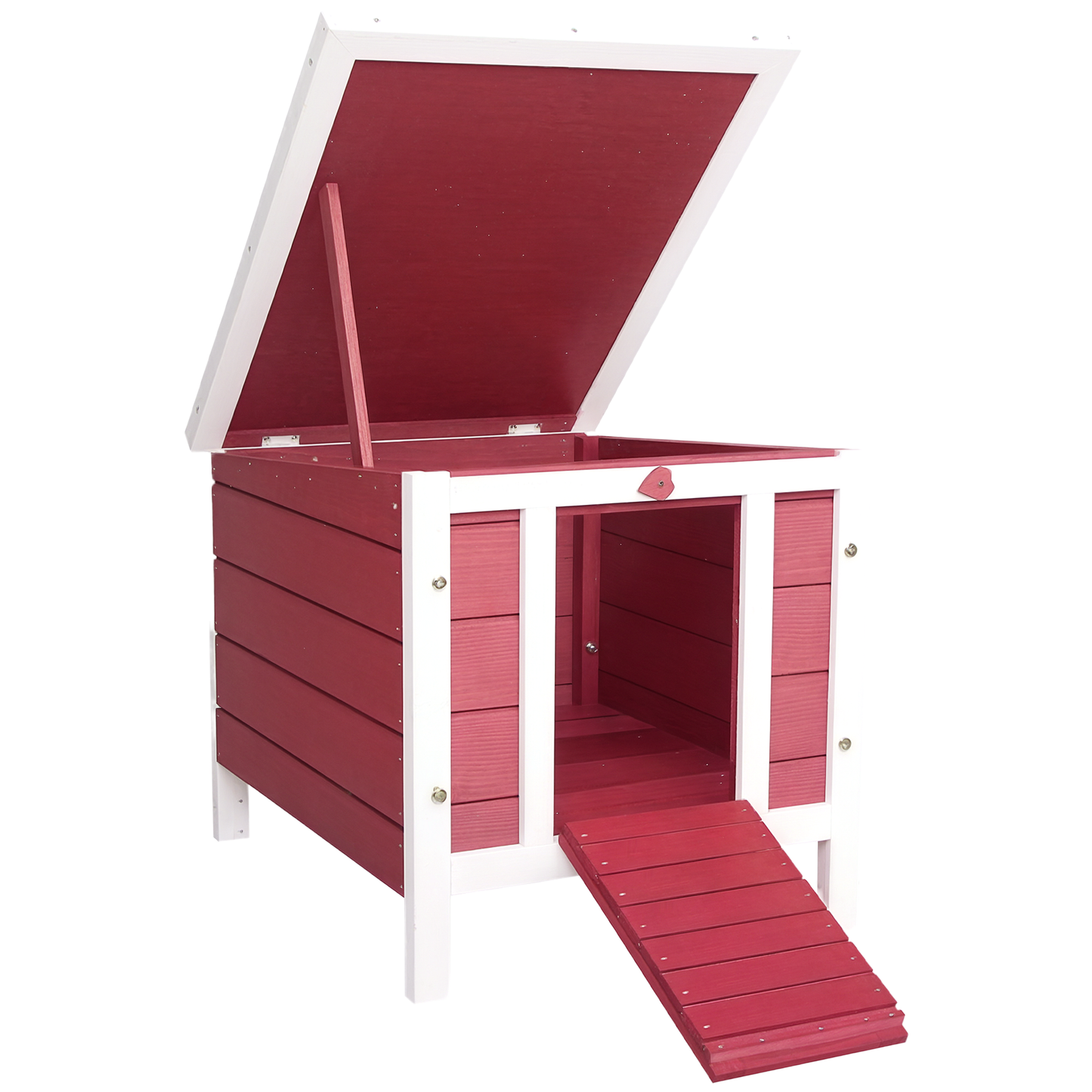 Charming red elevated pet hutch outdoor - free US shipping GianfiStore