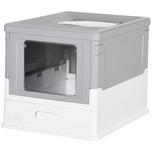 Enclosed Cat Litter Box with Lid & Pull-Out Tray | Odor-Free Design with Scoop