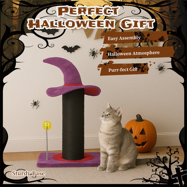 Wizard Hat Cat Scratching Post with Spring Ball Toy