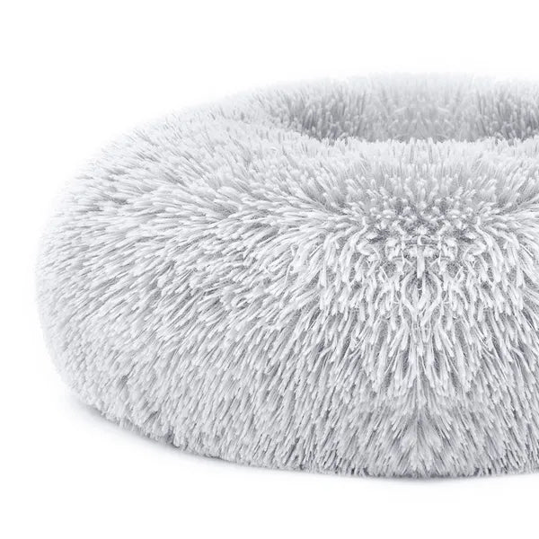 Calming Donut Dog Bed – Soft Plush Anti-Anxiety Pet Bed (Size L)