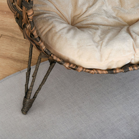 Handwoven Elevated Cat Bed – Egg Chair Wicker Basket House with Cushion