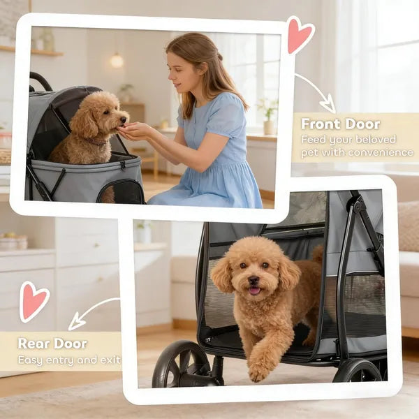 Dog Stroller for Medium Dogs - All-Terrain Wheels | Foldable Pet Stroller up to 44 lbs