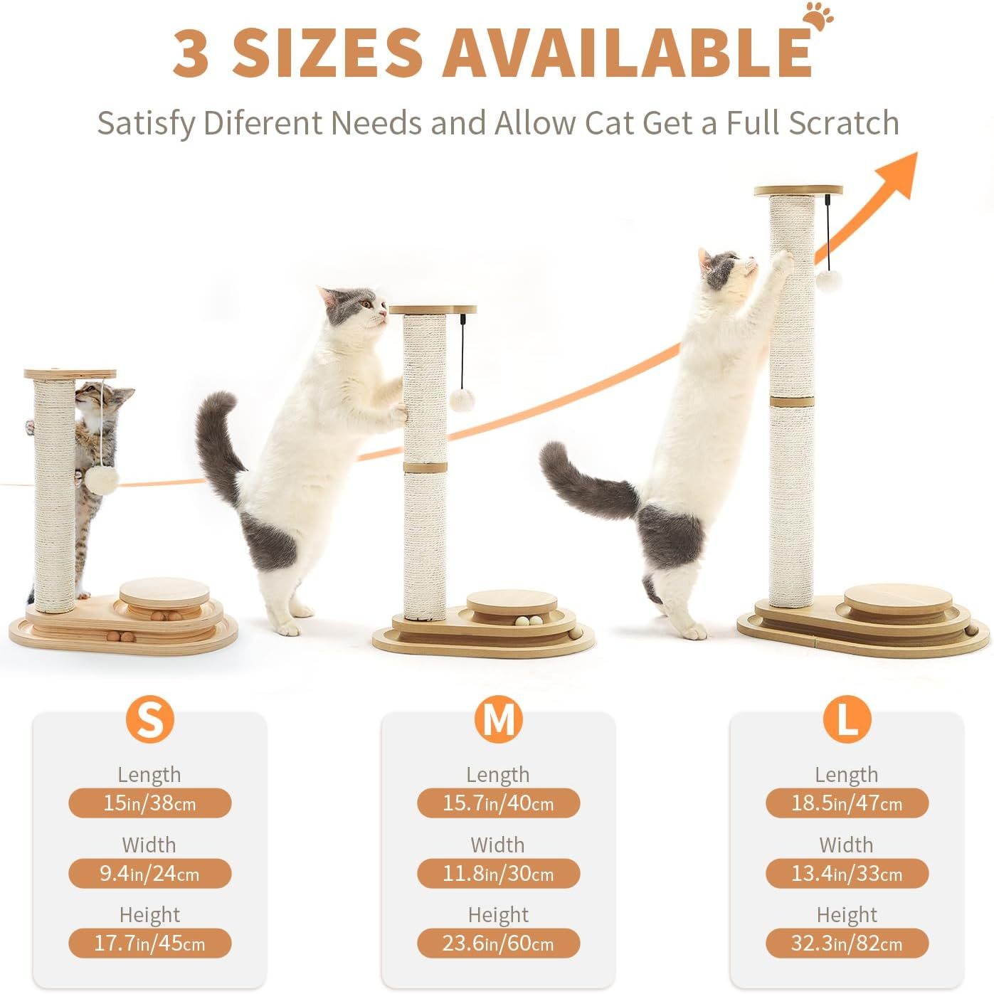Natural sisal scratching pole close-up – durable rope for cats to scratch and sharpen claws