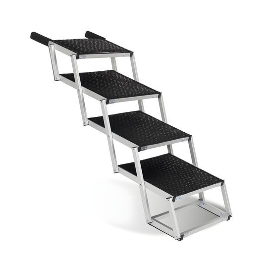 Ultra-Lightweight Folding Dog Stairs - Aluminum Pet Steps for SUVs & Trucks | Supports 250lbs