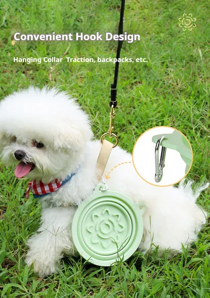 3-in-1 Pet Travel Collapsible Bowl - Foldable Slow Feeder & Lick Mat with Suction Cups