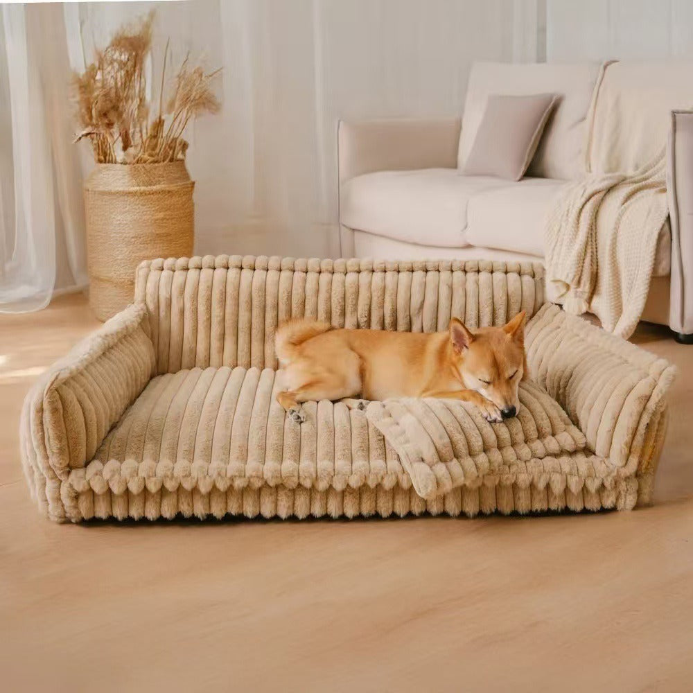 Luxury Orthopedic Pet Sofa - All-Season Warm Cat & Dog Bed with Removable Cushion