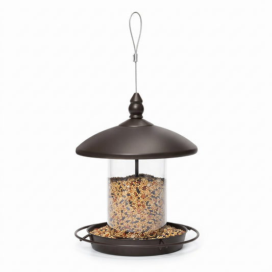 GianfiStore™ Metal Roof Bird Feeder – Chew-Proof Outdoor Hanging Wild Bird Seed Feeder | Bronze & Green