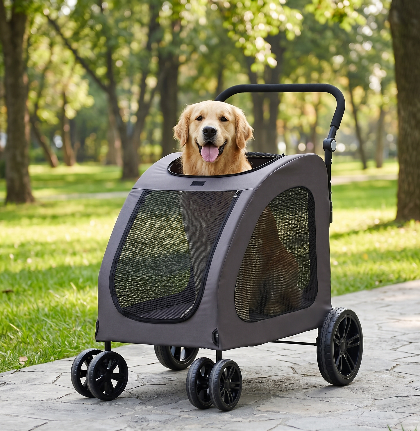 GianfiStore™ Heavy-Duty Pet Stroller — 4-Wheel Dog Stroller for Large Dogs Up to 160 lbs
