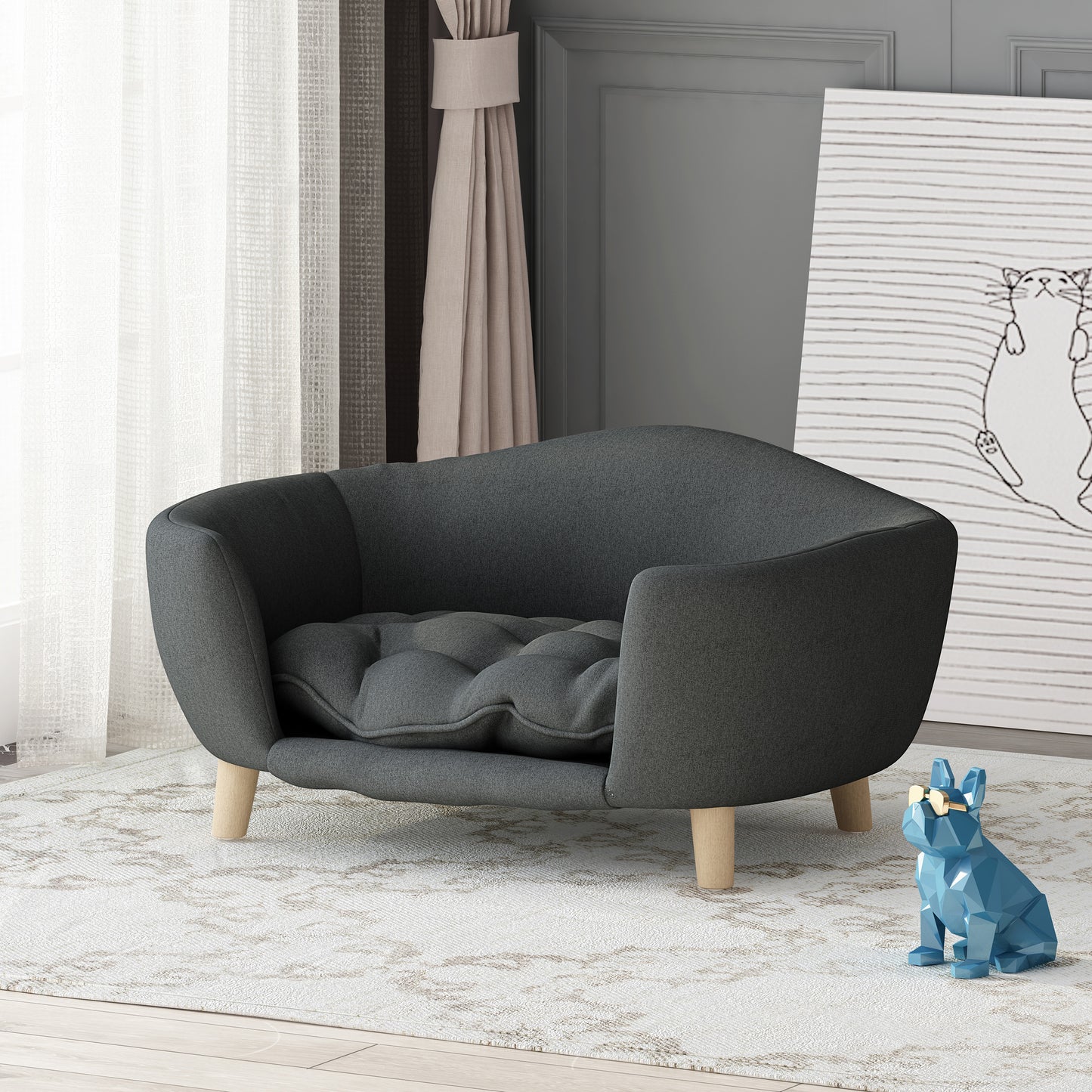Orthopedic Calming Dog Bed - Ultra-Soft Plush Donut Nest for Anxiety Relief