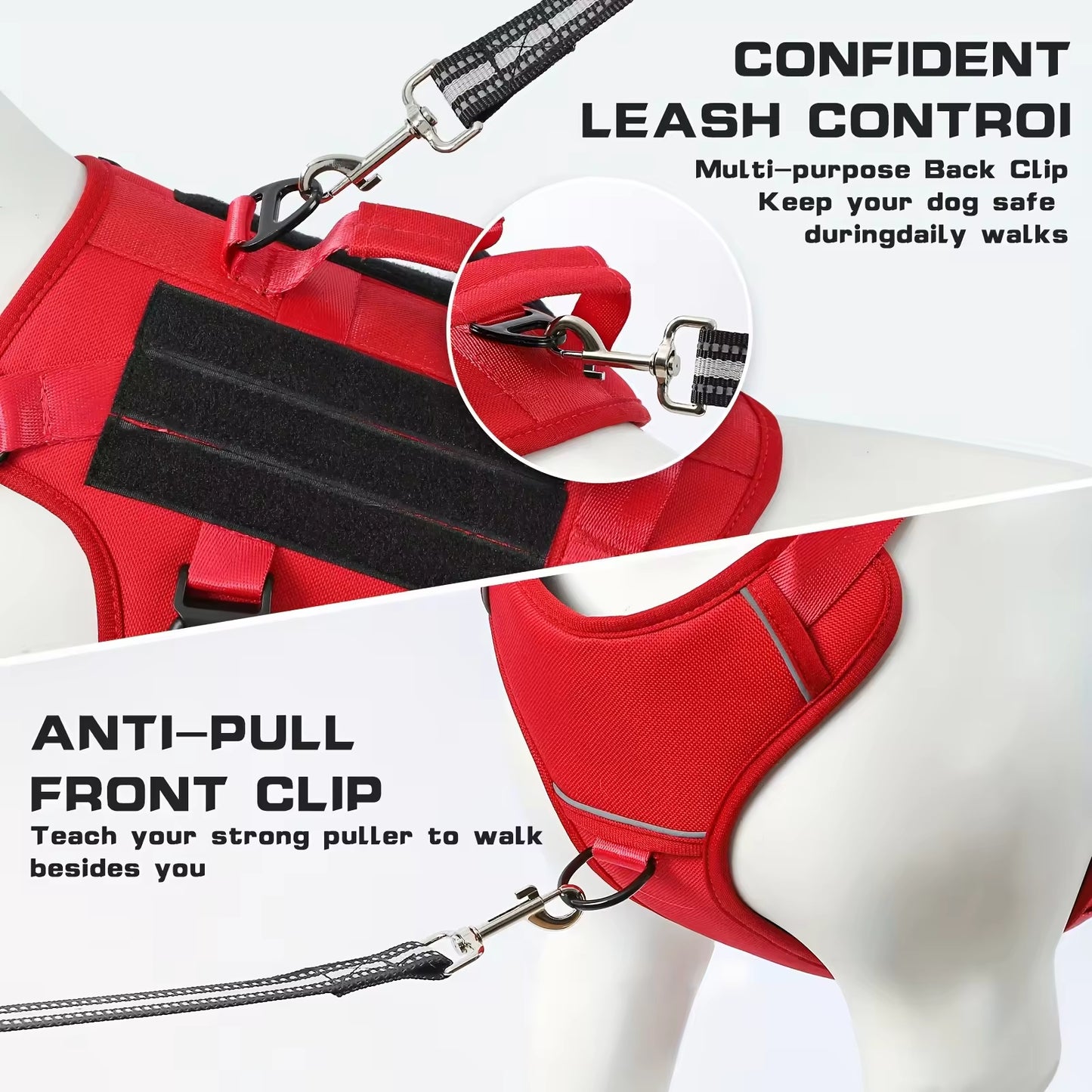 Tactical Dog Harness Vest – No-Pull, Dual Handle & Reflective | S-XL