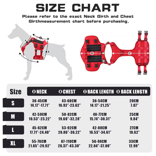 Tactical Dog Harness Vest – No-Pull, Dual Handle & Reflective | S-XL