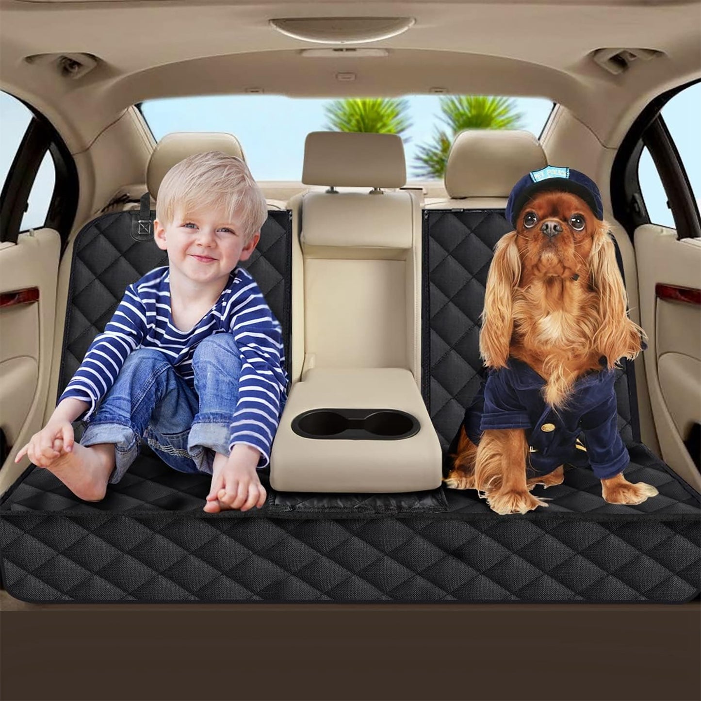 Heavy-Duty Waterproof Dog Car Seat Cover — Includes Safety Belt