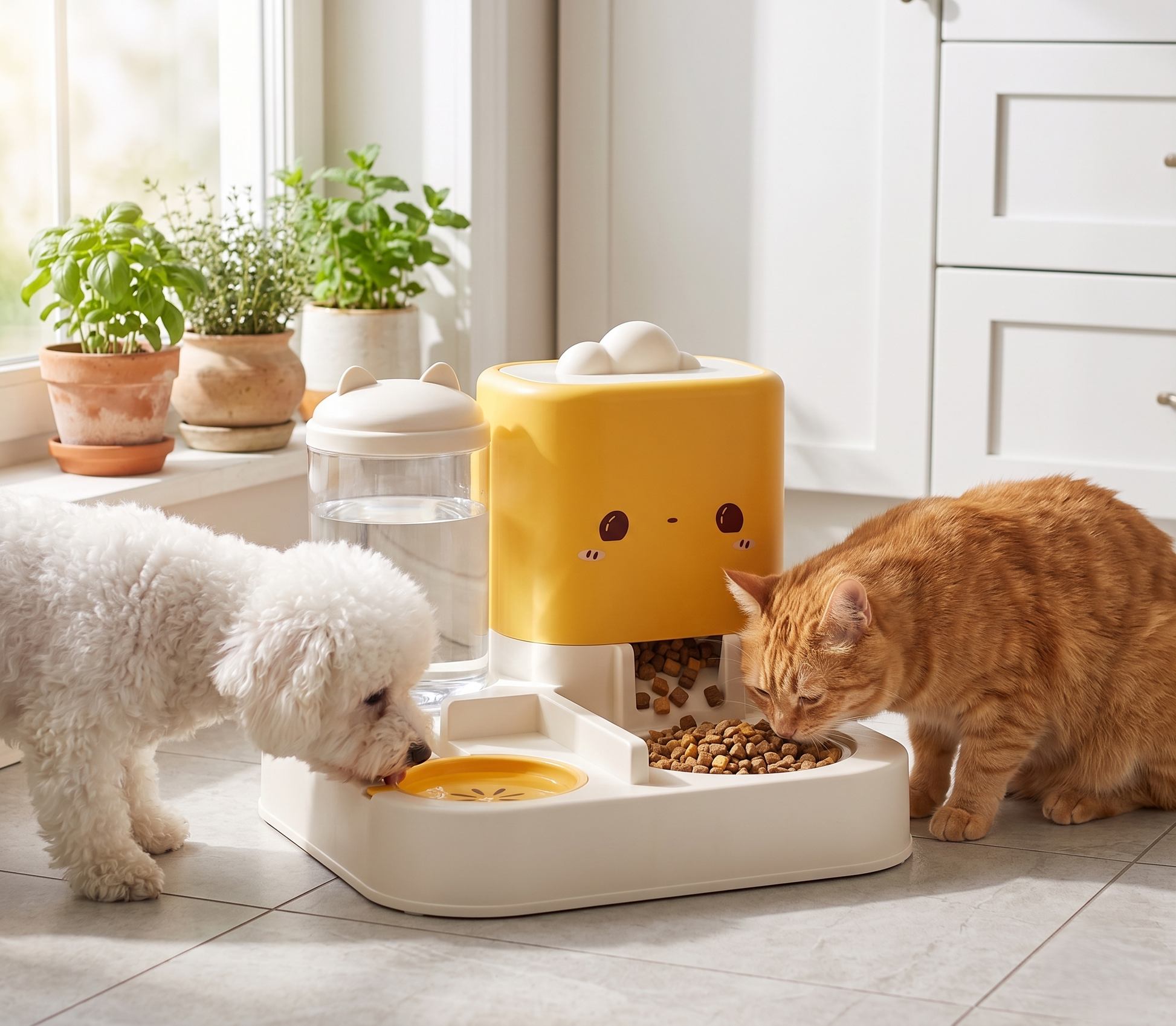 Sunny vibes, happy pets. While you brew your coffee, they're already taken care of. That's the magic of gravity.