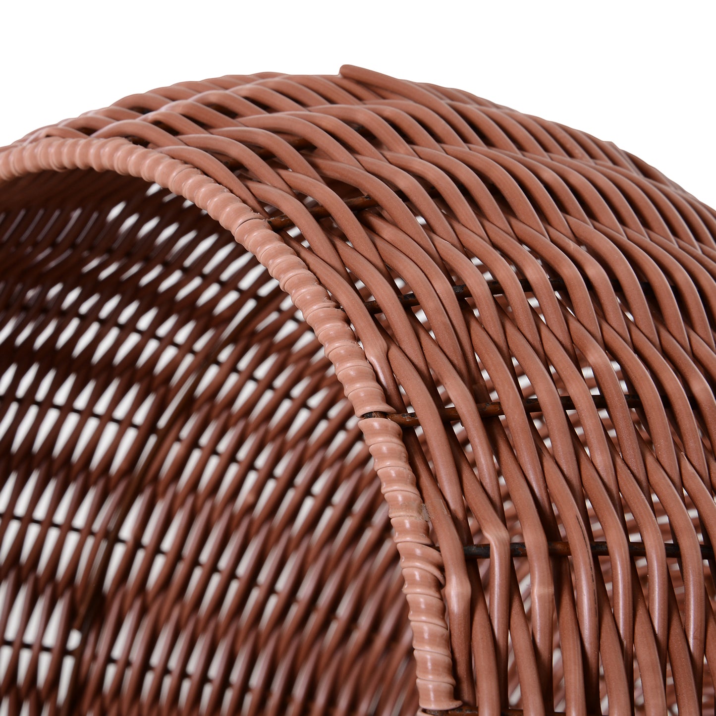 Elevated Wicker Egg Pod Cat Bed – Rotatable Basket House with Cushion