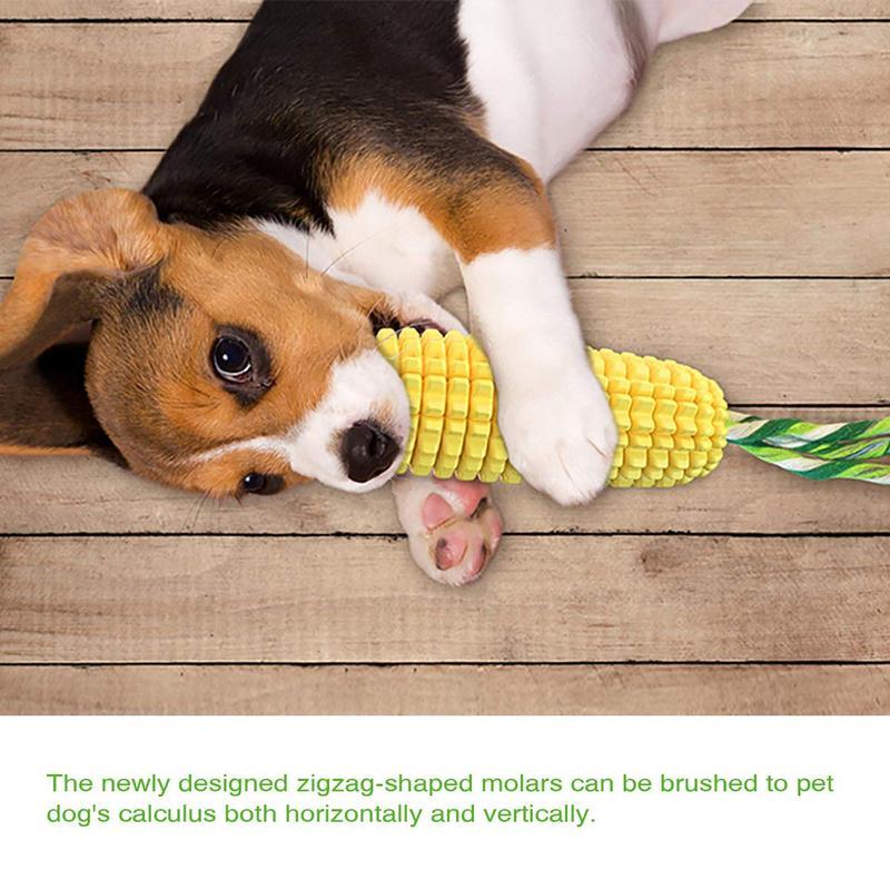 Indestructible Squeaky Corn Dog Toy - Tough Dental Chew for Aggressive Chewers | Bite-Resistant TPR