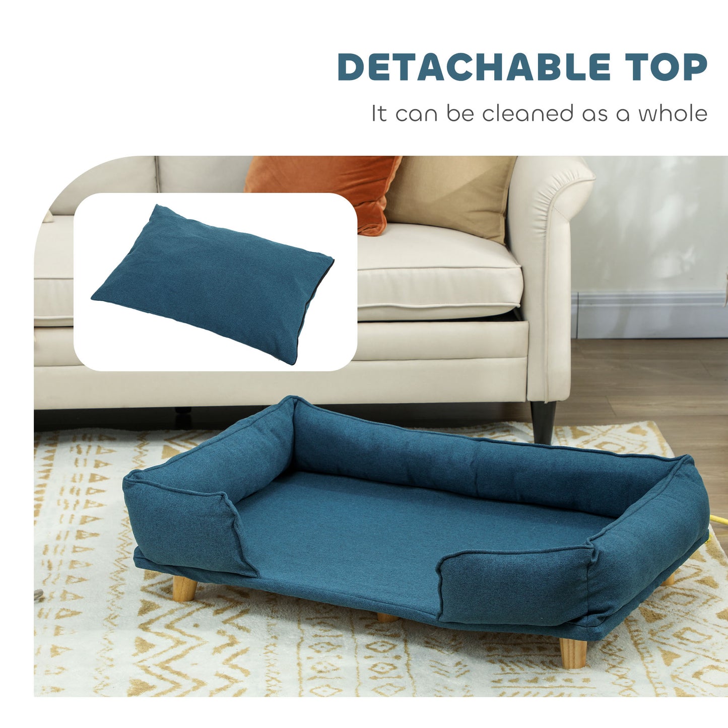 Large dog sofa bed dimensions – 37.8" wide seating area for Labrador and Golden Retriever