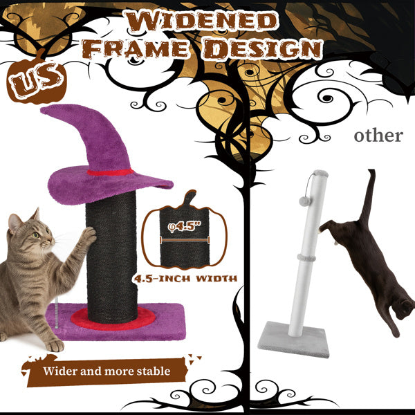 Wizard Hat Cat Scratching Post with Spring Ball Toy
