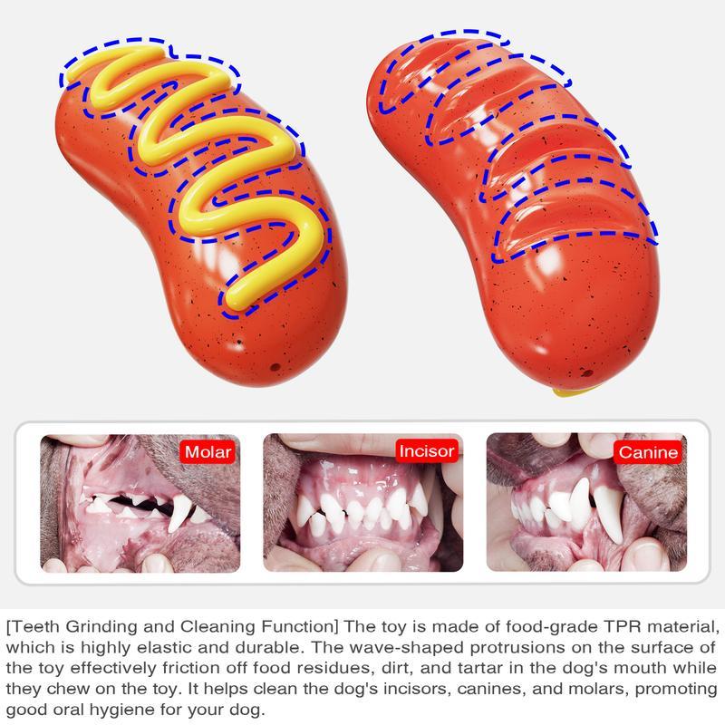 3-in-1 Squeaky Dog Chew Toy — Indestructible Dental Molar Cleaner for Aggressive Chewers