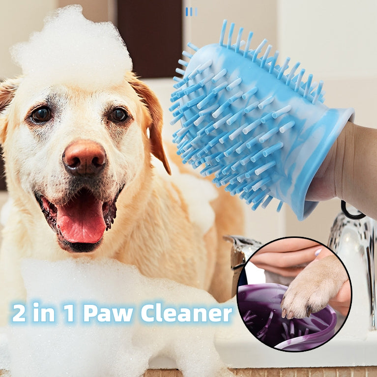 2-in-1 Portable Dog Paw Cleaner & Grooming Brush — Muddy Foot Washer Cup