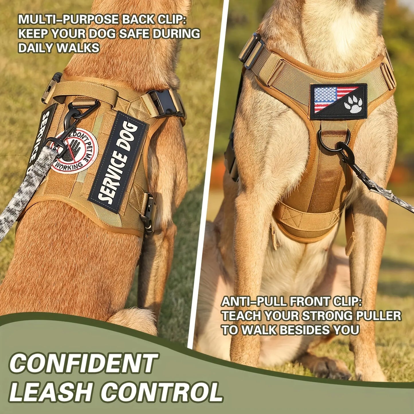Tactical Dog Harness Vest – Adjustable & Reflective | S, M, L, XL