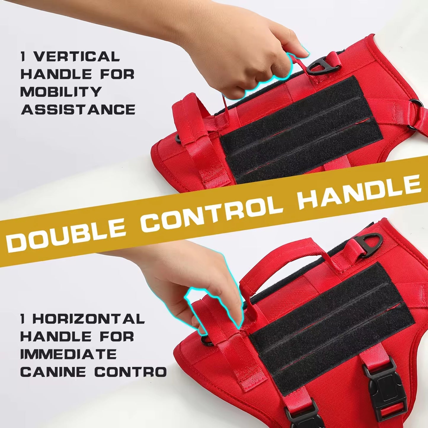 Tactical Dog Harness Vest – No-Pull, Dual Handle & Reflective | S-XL