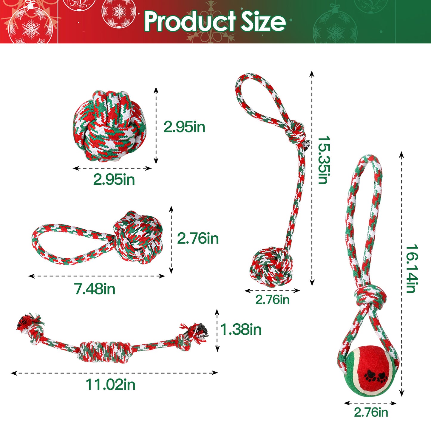 5-Piece Braided Cotton Rope Toy Set — Dental Chews & Tug-of-War Bundle for Dogs