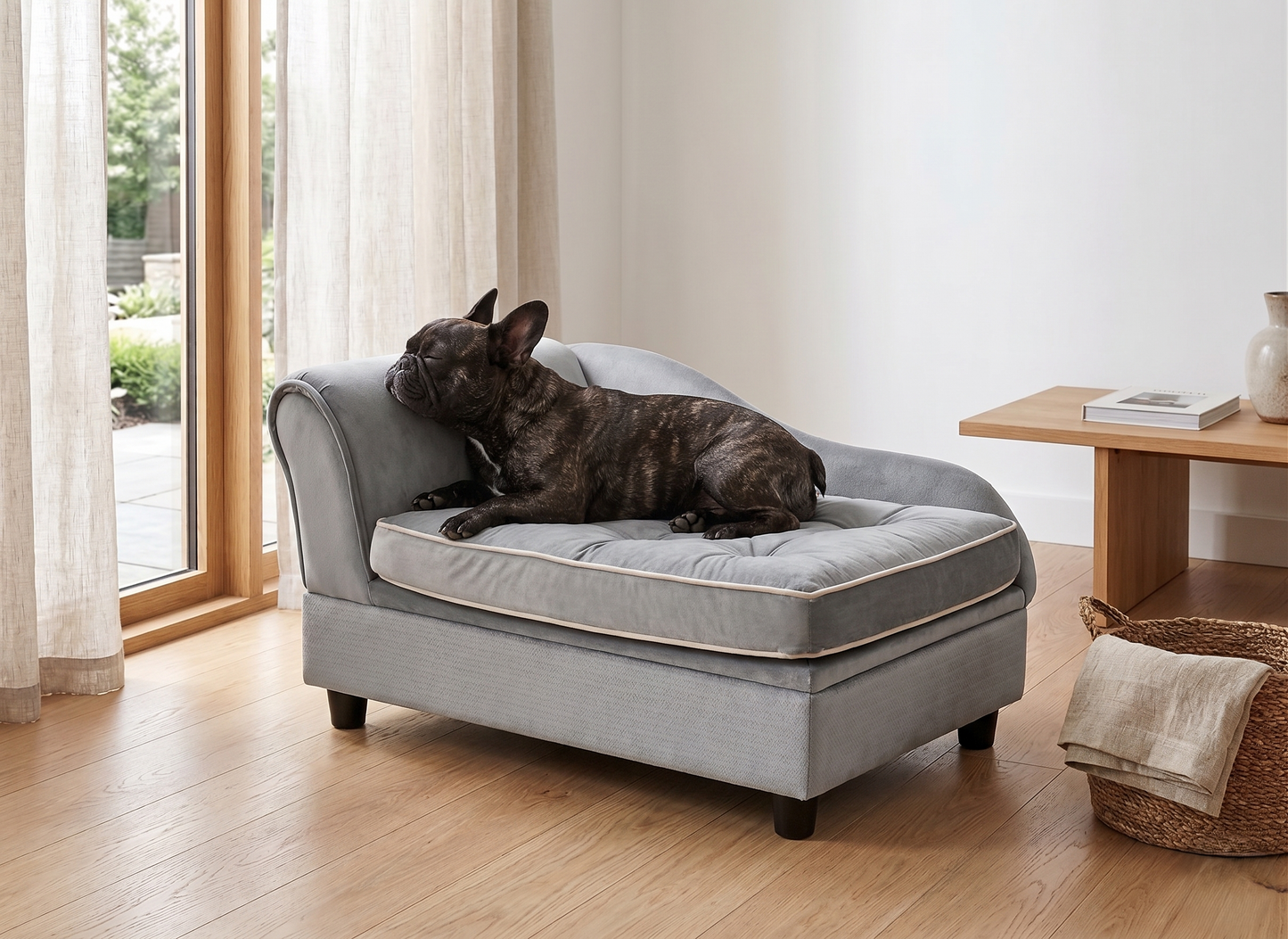 Luxury Dog Chaise Lounge Sofa – Hidden Storage Compartment | GianfiStore™