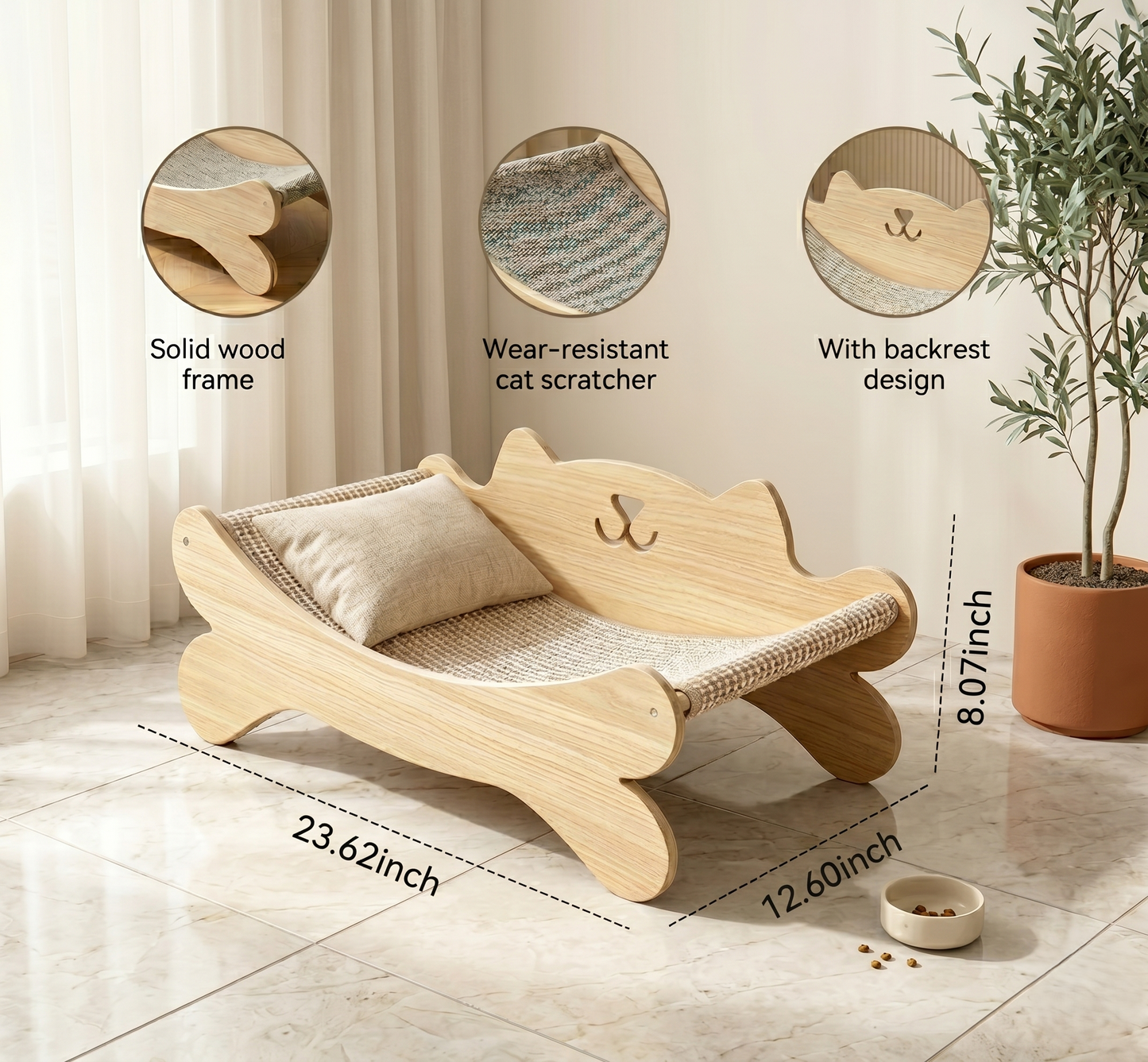 GianfiStore™ Wooden Cat Recliner – Cozy Lounge Chair & Scratcher for Cats