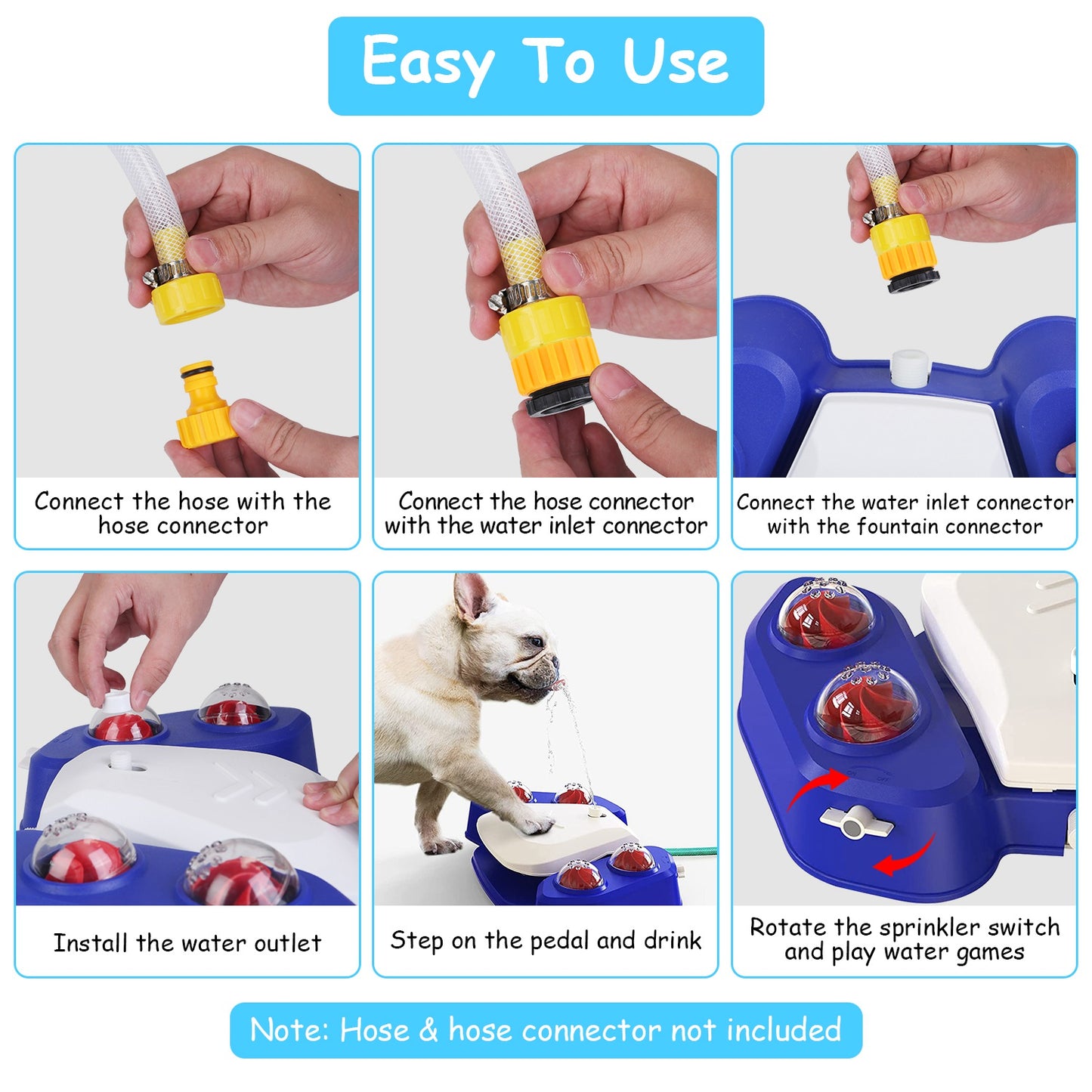 Step-On Dog Water Fountain — Interactive Outdoor Sprinkler & Drinking Station for Dogs
