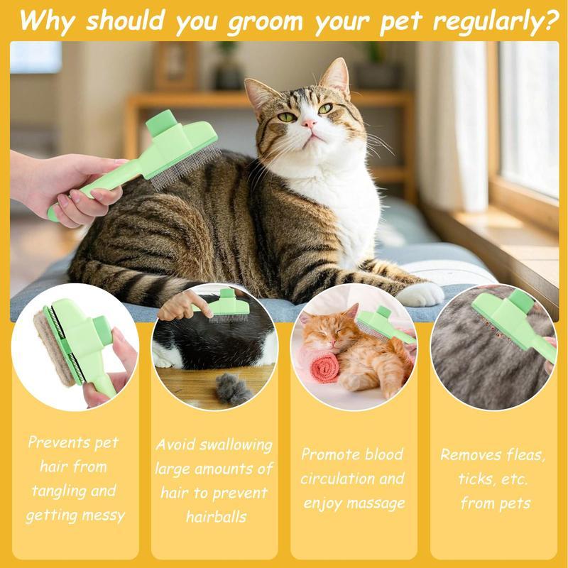 GianfiStore™ 2-in-1 Pet Grooming Comb — Self-Cleaning Slicker & Detangling Brush for Cats & Dogs