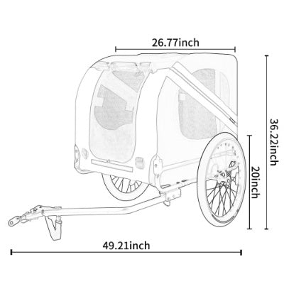 GianfiStore™ Large Folding Dog Bike Trailer — 120 lb All-Terrain Pet Carrier | Steel Frame