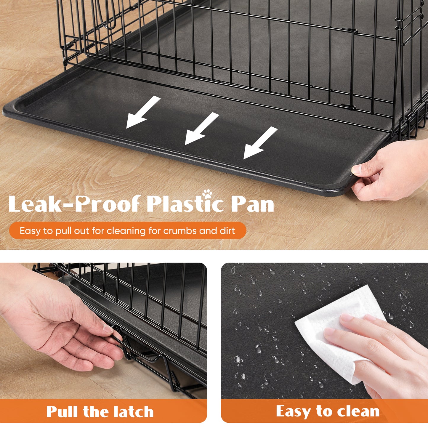 Double-Door Metal Dog Crate with Divider - Foldable & Portable Pet Kennel | Grows with Your Pup