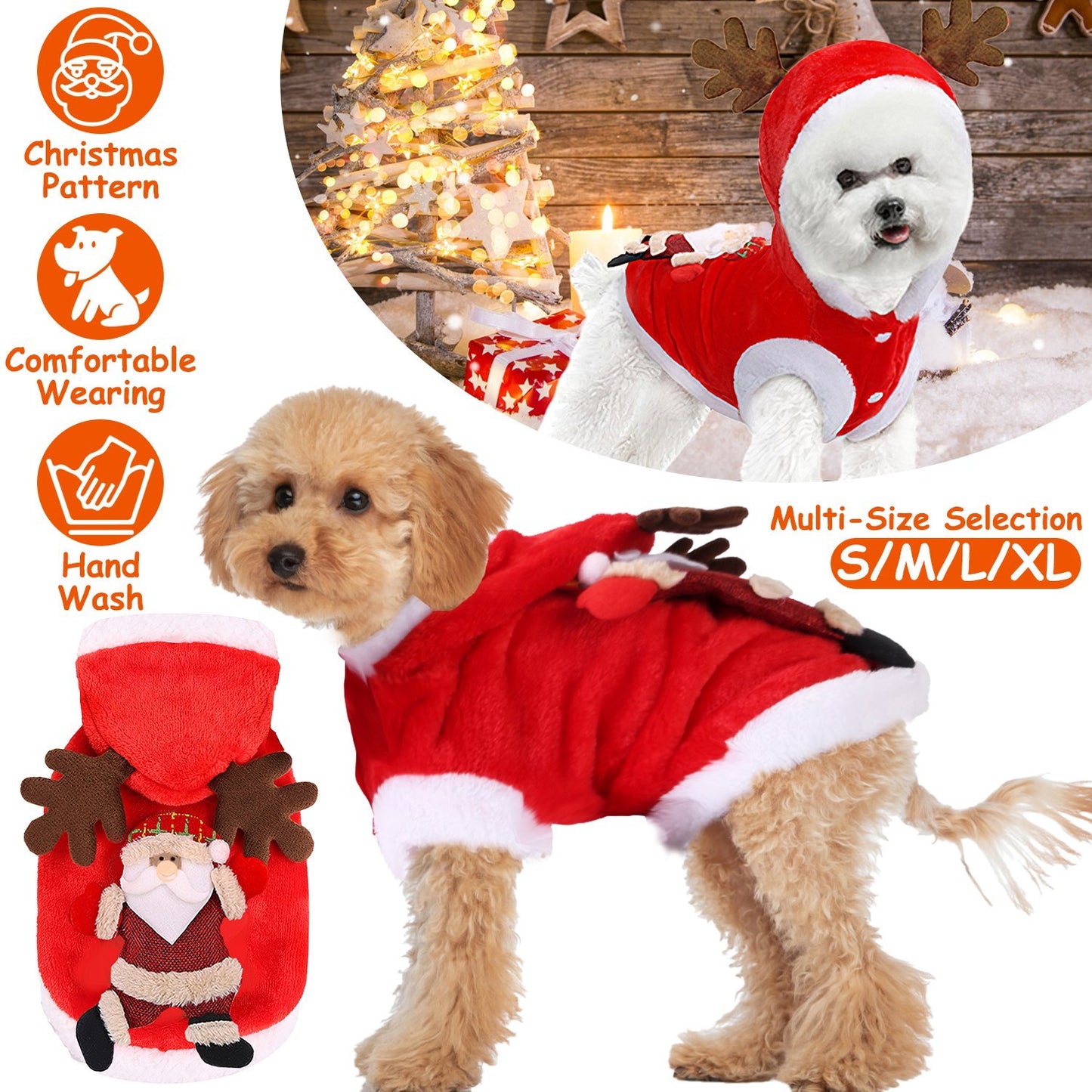 Santa Rider Dog & Cat Costume - Funny Christmas Pet Cosplay Outfit