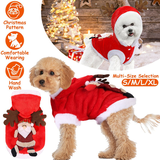 Santa Rider Dog & Cat Costume - Funny Christmas Pet Cosplay Outfit