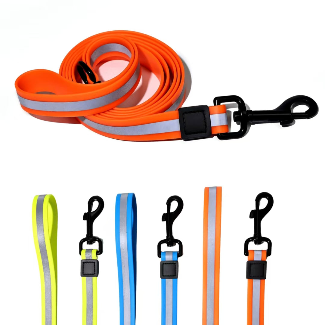 GianfiStore Reflective Dog Leash & Collar Set – all three colors blue orange yellow