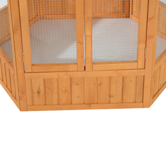 Double door outdoor bird aviary 11.25x41.25in easy access feeding cleaning handling
