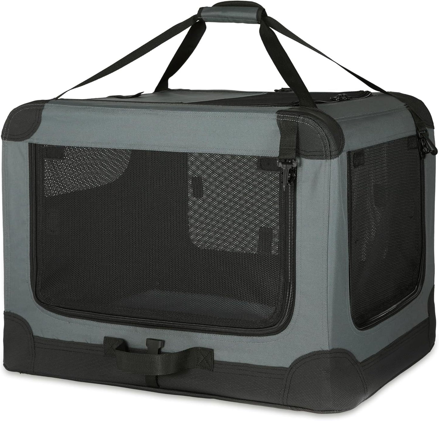 Foldable Soft Dog Crate 30" - Portable Travel Kennel | 3-Door Mesh Windows