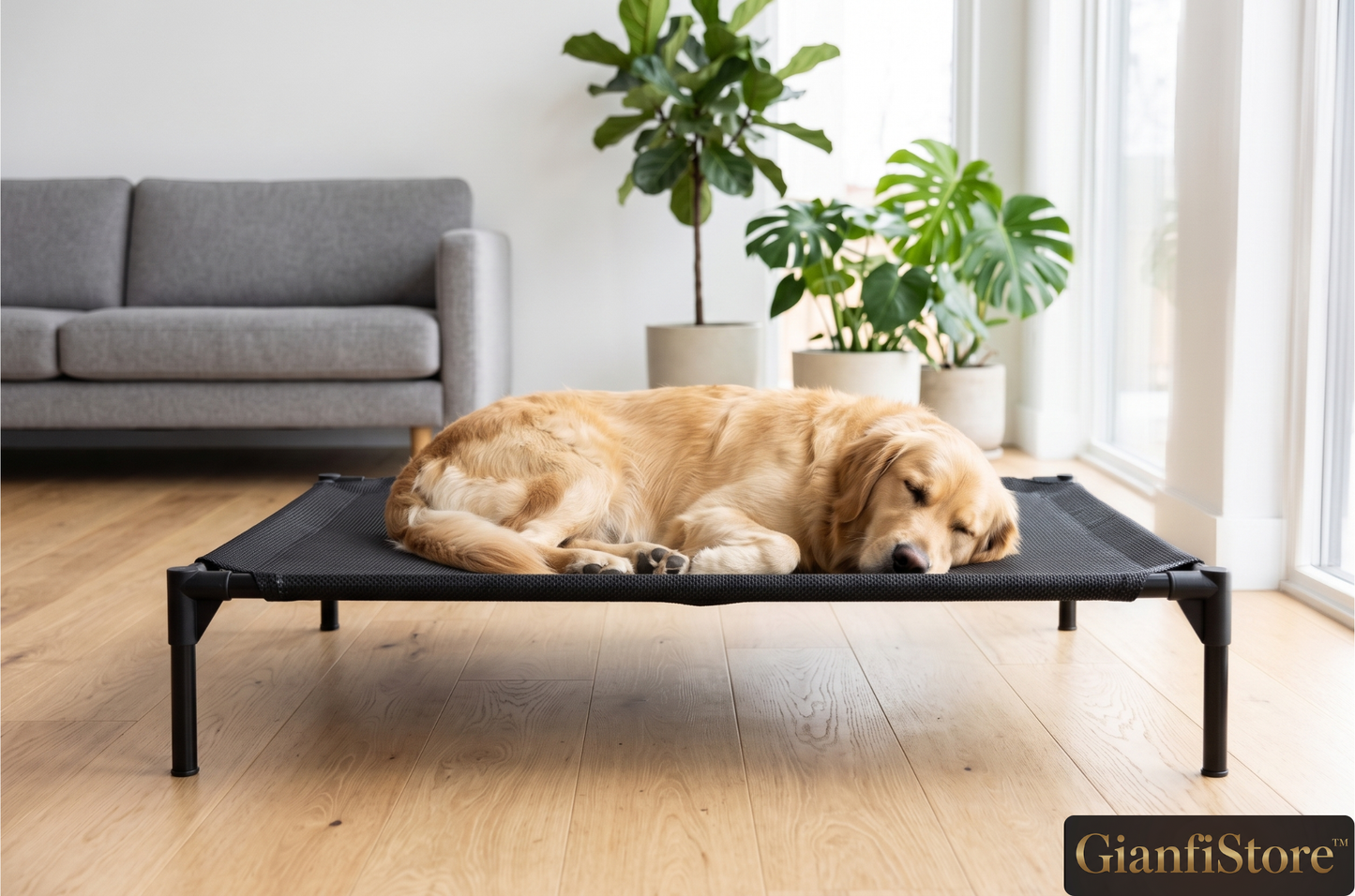 GianfiStore™ Elevated Breathable Mesh Dog Bed – Indoor & Outdoor Pet Cot with Steel Frame