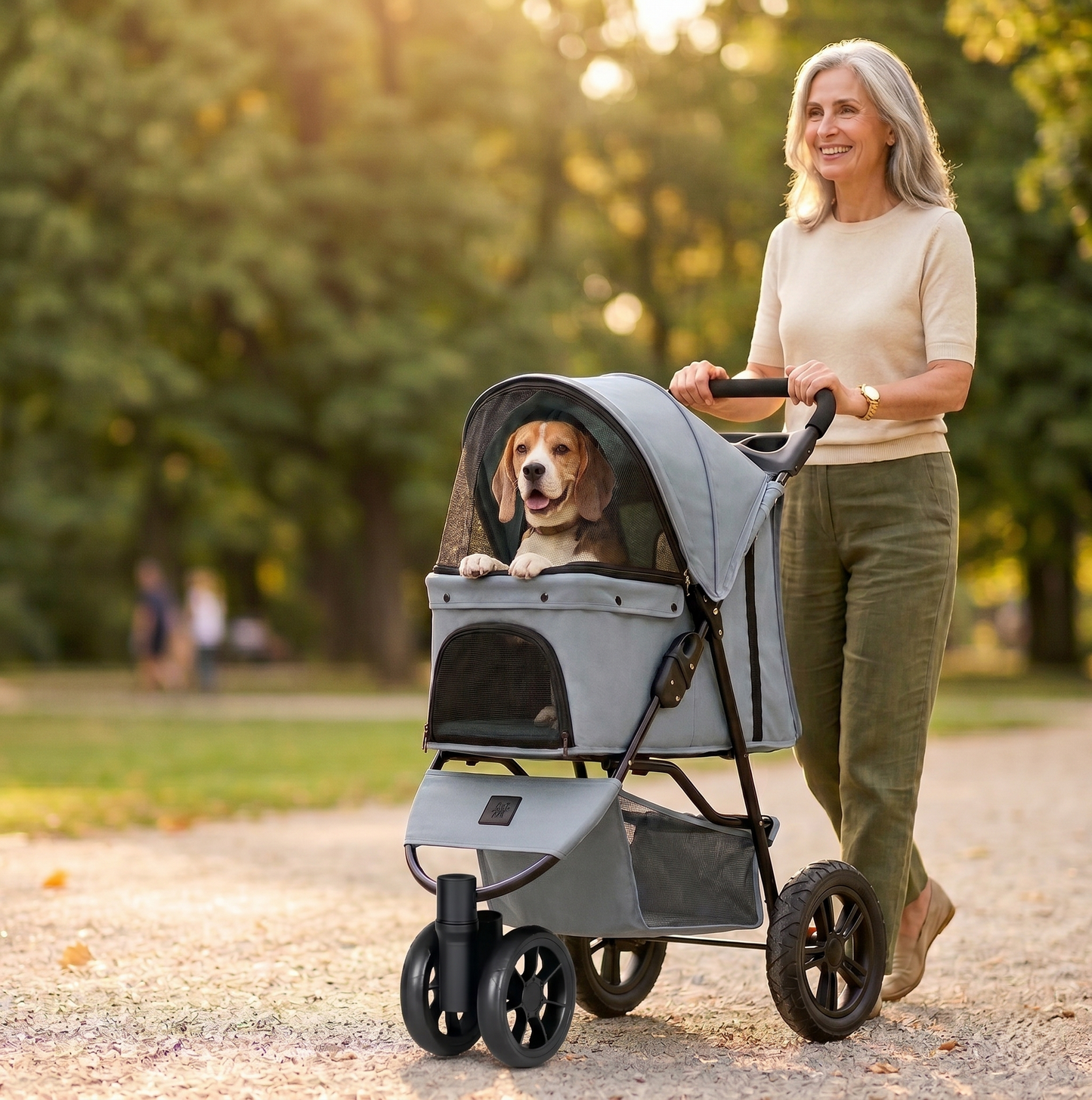 Dog Stroller for Medium Dogs - All-Terrain Wheels | Foldable Pet Stroller up to 44 lbs